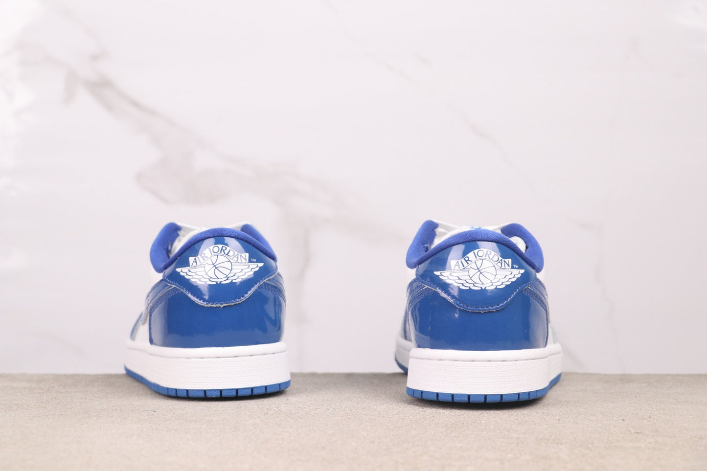 Air Jordan 1 Low Blue White Patent Leather Basketball Shoes