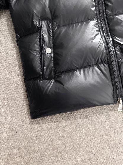 Gucci Black High - Neck Down Jacket With Brand Accents
