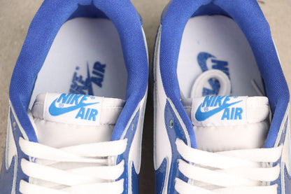 Air Jordan 1 Low Blue White Patent Leather Basketball Shoes