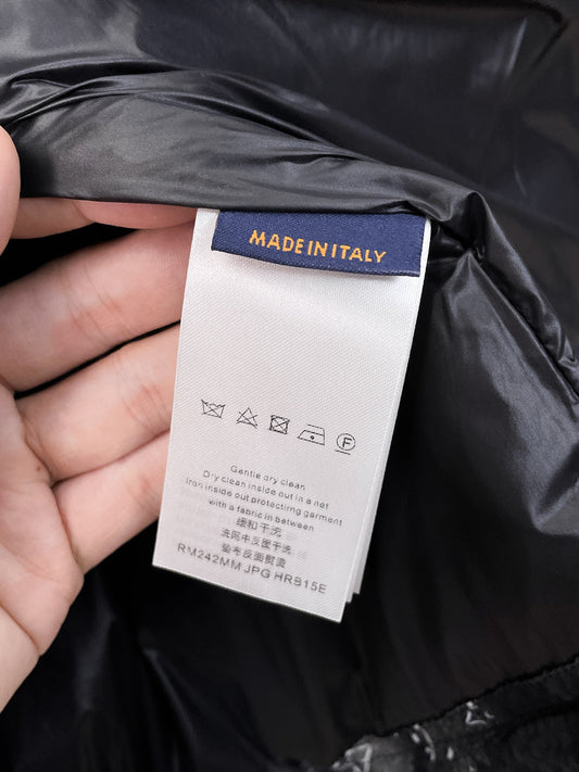 Louis Vuitton Hooded Down Jacket With Monogram And Logo Print