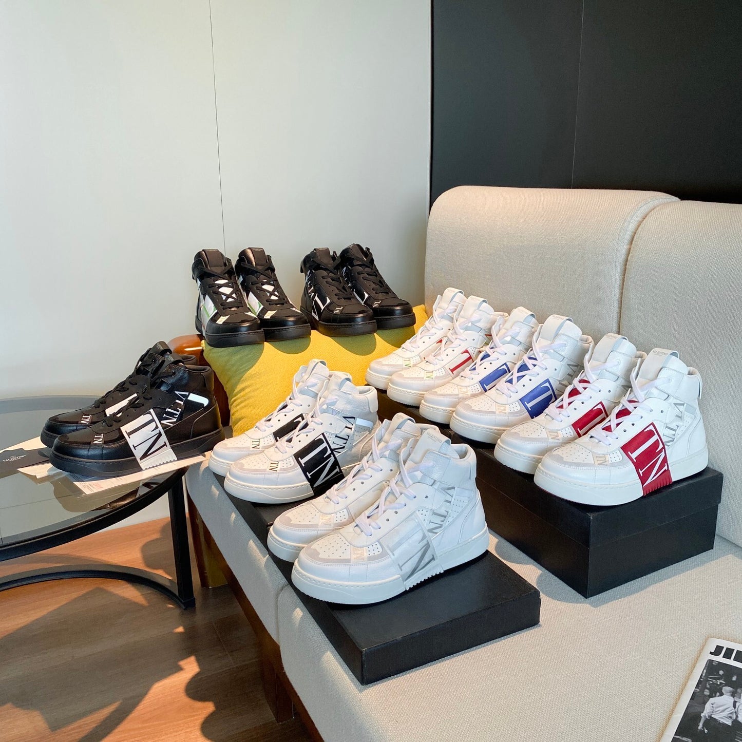 Valentino Men's Luxury Sneakers Fashion Mesh Design Casual Athletic Shoes