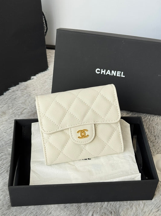 Chanel Black Quilted Leather Small Wallet with Gold - Tone CC Logo 82288