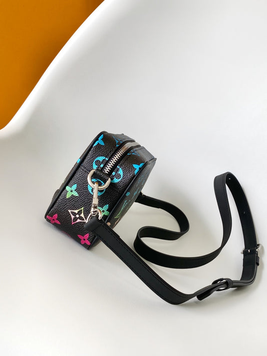 Colorful Louis Vuitton Crossbody Bag With Multicolor Monogram Pattern And Adjustable Strap