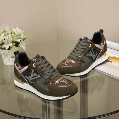 Louis Vuitton Women's Multicolor Suede Sneakers With Signature Logo