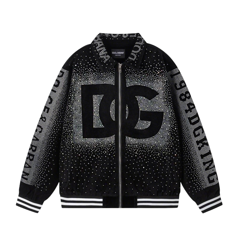 Dolce & Gabbana Inspired Rhinestone - Embellished Logo Jacket