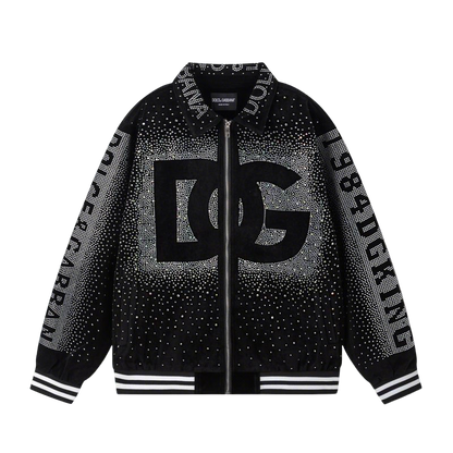 Dolce & Gabbana Inspired Rhinestone - Embellished Logo Jacket