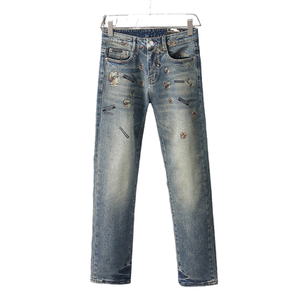 Dolce & Gabbana Light Blue Denim Jeans With Artistic Embellishments
