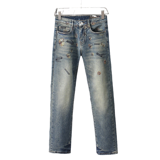 Dolce & Gabbana Light Blue Denim Jeans With Artistic Embellishments