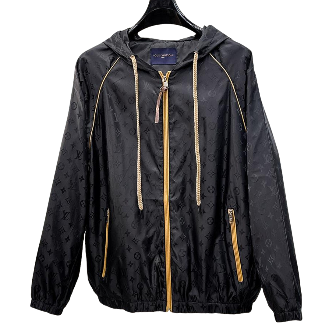 Louis Vuitton Monogram Print Hooded Windbreaker with Zip-Front