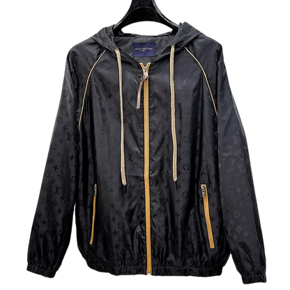 Louis Vuitton Monogram Print Hooded Windbreaker with Zip-Front