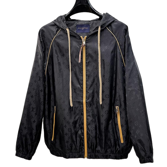 Louis Vuitton Monogram Print Hooded Windbreaker with Zip-Front
