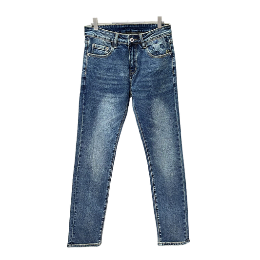 Dior Blue Denim Jeans With Signature Pattern Detail