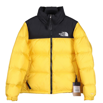 The North Face Yellow Black Puffer Jacket Warm Winter Outerwear