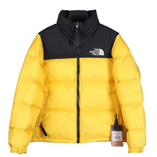 The North Face Yellow Black Puffer Jacket Warm Winter Outerwear