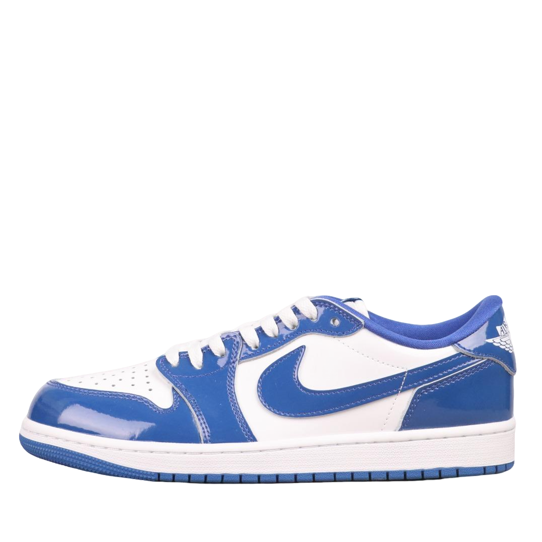 Air Jordan 1 Low Blue White Patent Leather Basketball Shoes