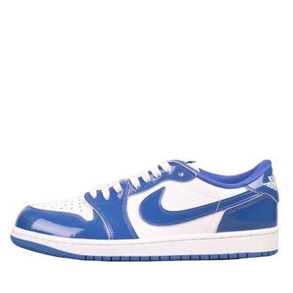 Air Jordan 1 Low Blue White Patent Leather Basketball Shoes