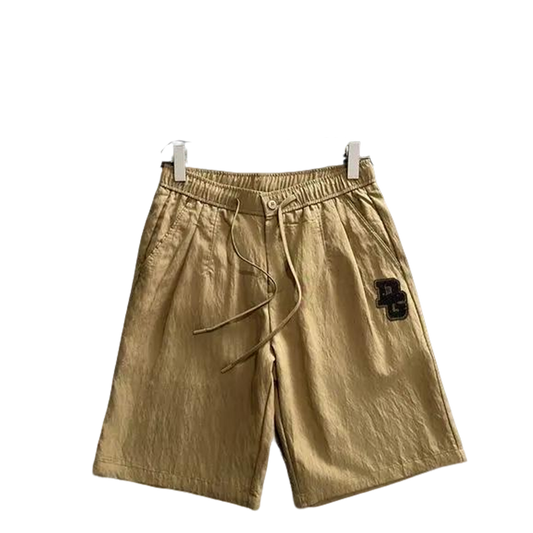 Dolce & Gabbana Beige Shorts With Brand Embroidered Patch