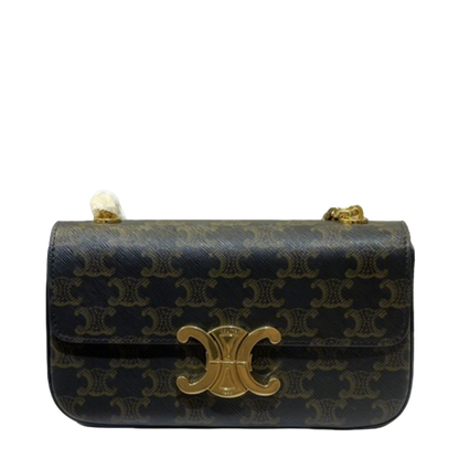 Celine shoulder bag Triomphe Patterned Chain Bag With Gold Logo Buckle 7992