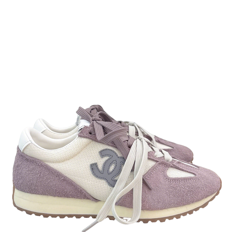 Chanel Vintage Style Sneakers in Purple and White