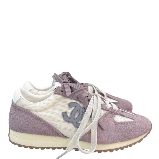 Chanel Vintage Style Sneakers in Purple and White