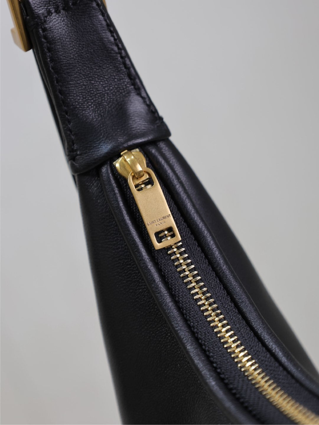 YSL CALYPSO Black Leather Hobo Bag With Iconic Gold Logo 791484