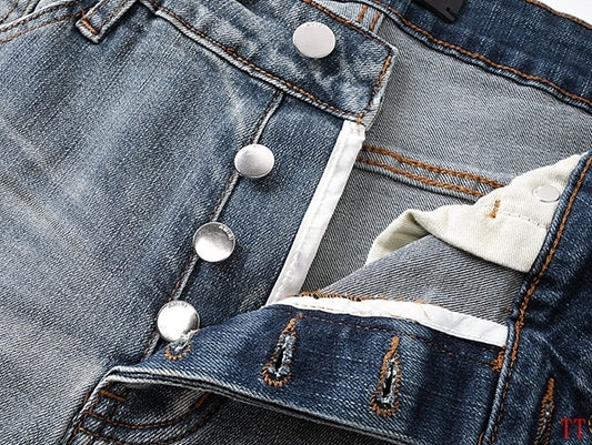 Amiri Light Blue Distressed Denim Shorts With Stylish Logo