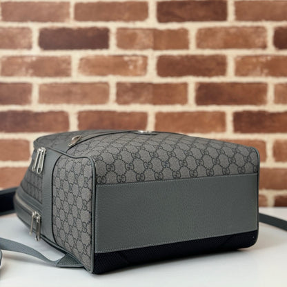 Fashionable Gray Gucci Backpack With Signature GG Pattern And Functional Design 821938