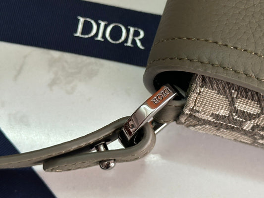 Chic Dior Saddle Bag With Monogram Canvas And Leather Flap 93366