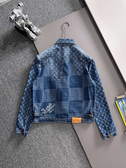 Louis Vuitton Monogram and Patterned Denim Jacket