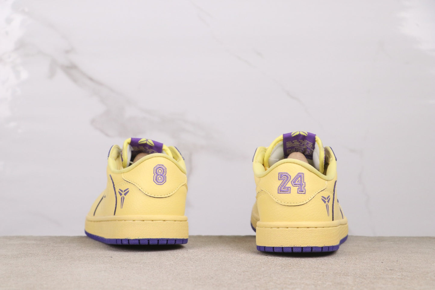 Air Jordan 1 Low Yellow Purple Kobe Edition Leather Basketball Shoes