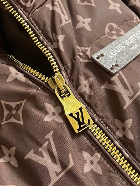Louis Vuitton Brown Monogram High - Neck Down Jacket