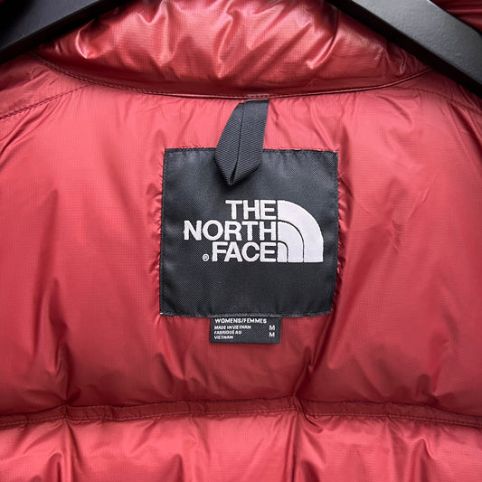 The North Face Burgundy Cropped Nuptse Puffer Jacket For Winter Style