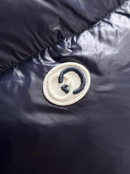 Gucci Navy Blue High - Neck Down Jacket With Brand Details