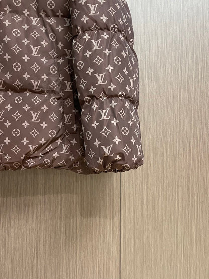 Louis Vuitton Brown Monogram High - Neck Down Jacket