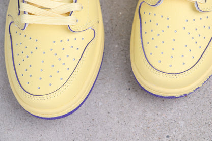 Air Jordan 1 Low Yellow Purple Kobe Edition Leather Basketball Shoes
