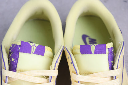 Air Jordan 1 Low Yellow Purple Kobe Edition Leather Basketball Shoes