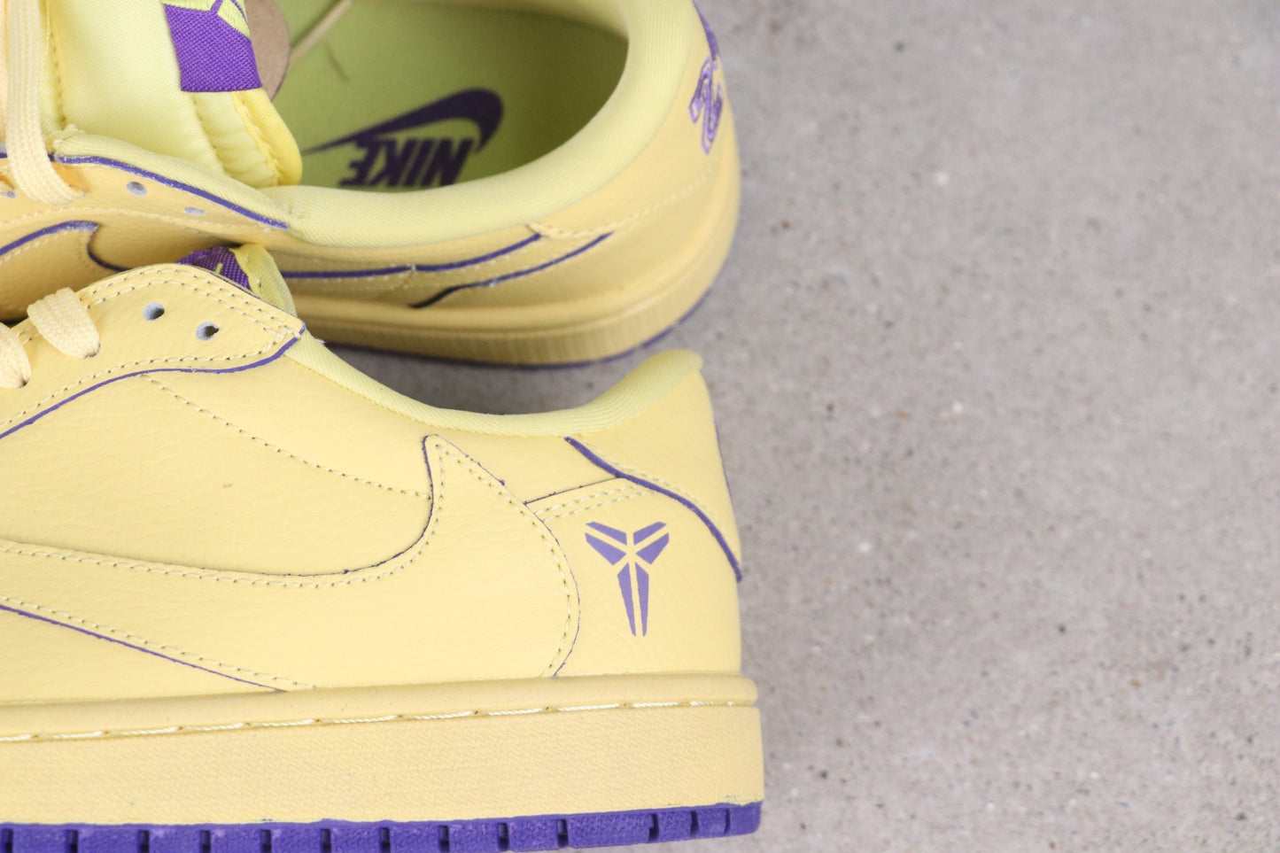 Air Jordan 1 Low Yellow Purple Kobe Edition Leather Basketball Shoes