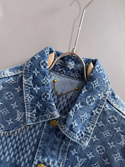 Louis Vuitton Monogram and Patterned Denim Jacket