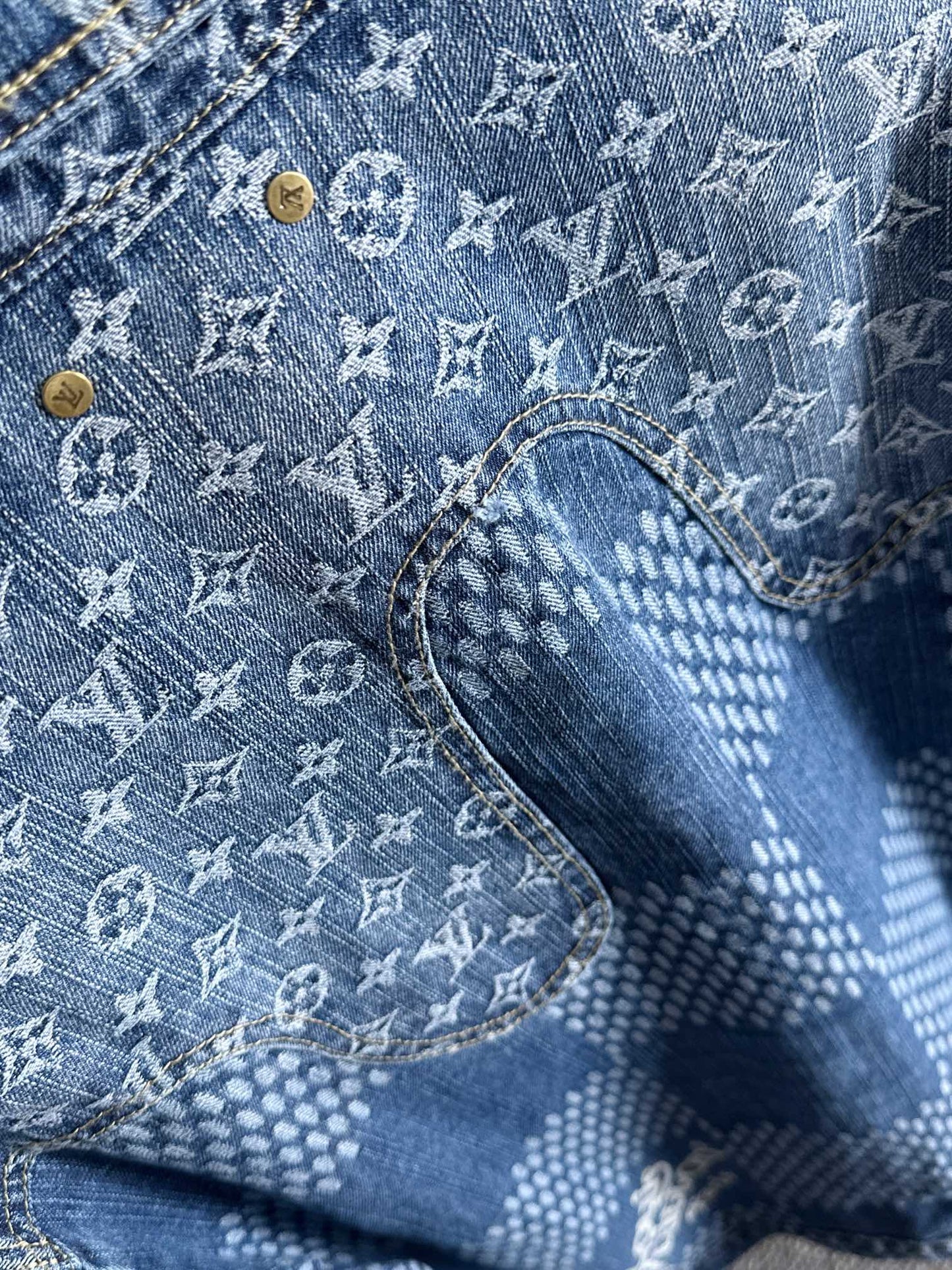 Louis Vuitton Monogram and Patterned Denim Jacket