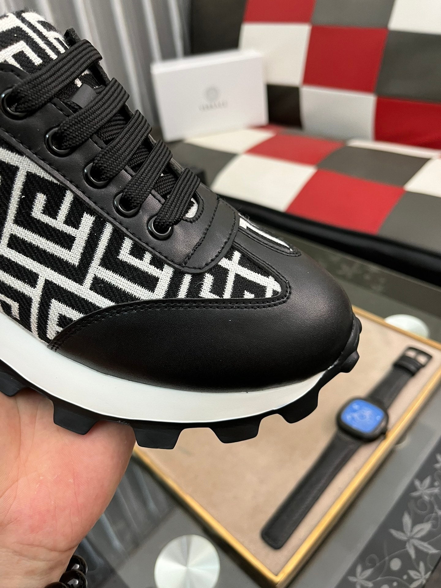 Versace Men's Sneakers - Luxury Designer Athletic Footwear with Greek Key Pattern