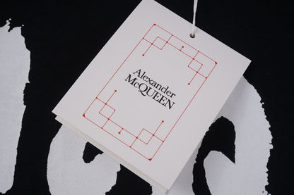 Alexander McQueen Black/White T - Shirt With Bold White McQ Brush - Stroke Lettering