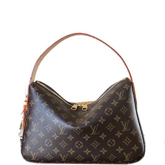 Chic Louis Vuitton Monogram Hobo Bag With Stylish Curved Shape And Top Handle