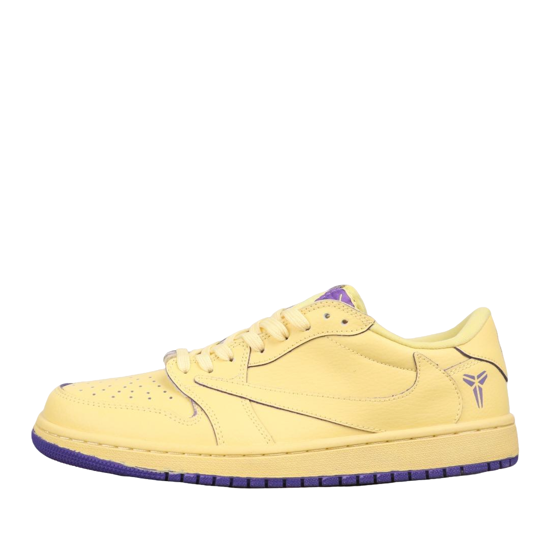 Air Jordan 1 Low Yellow Purple Kobe Edition Leather Basketball Shoes