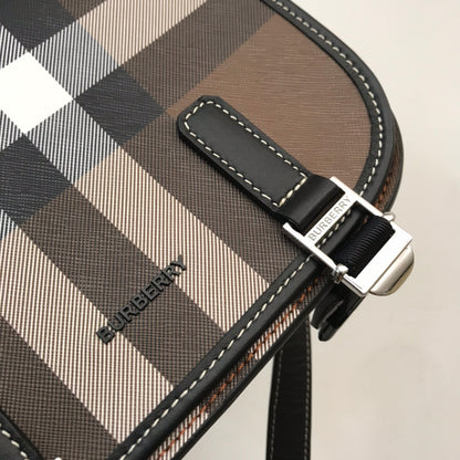 Classic Checkered Burberry Crossbody Bag With Buckle Details And Timeless Design Style No.80365521