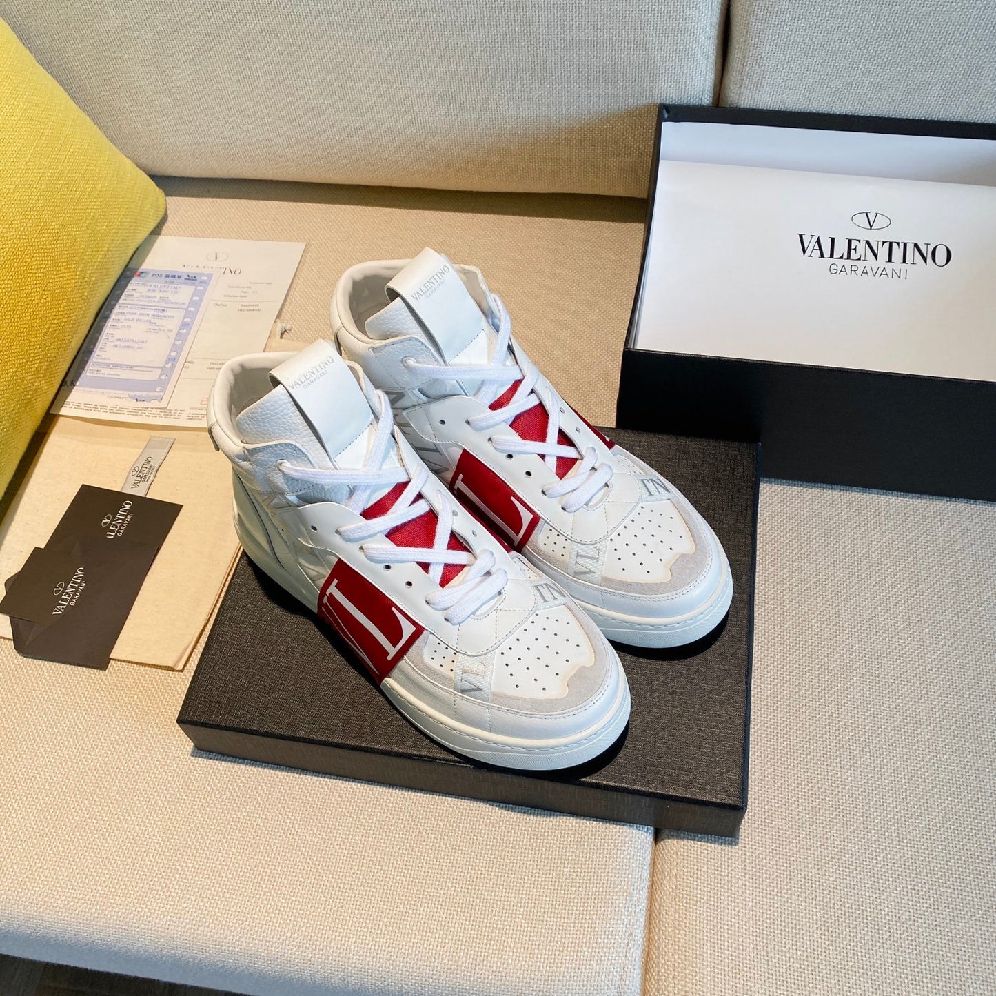 Valentino Men's Luxury Sneakers Fashion Mesh Design Casual Athletic Shoes