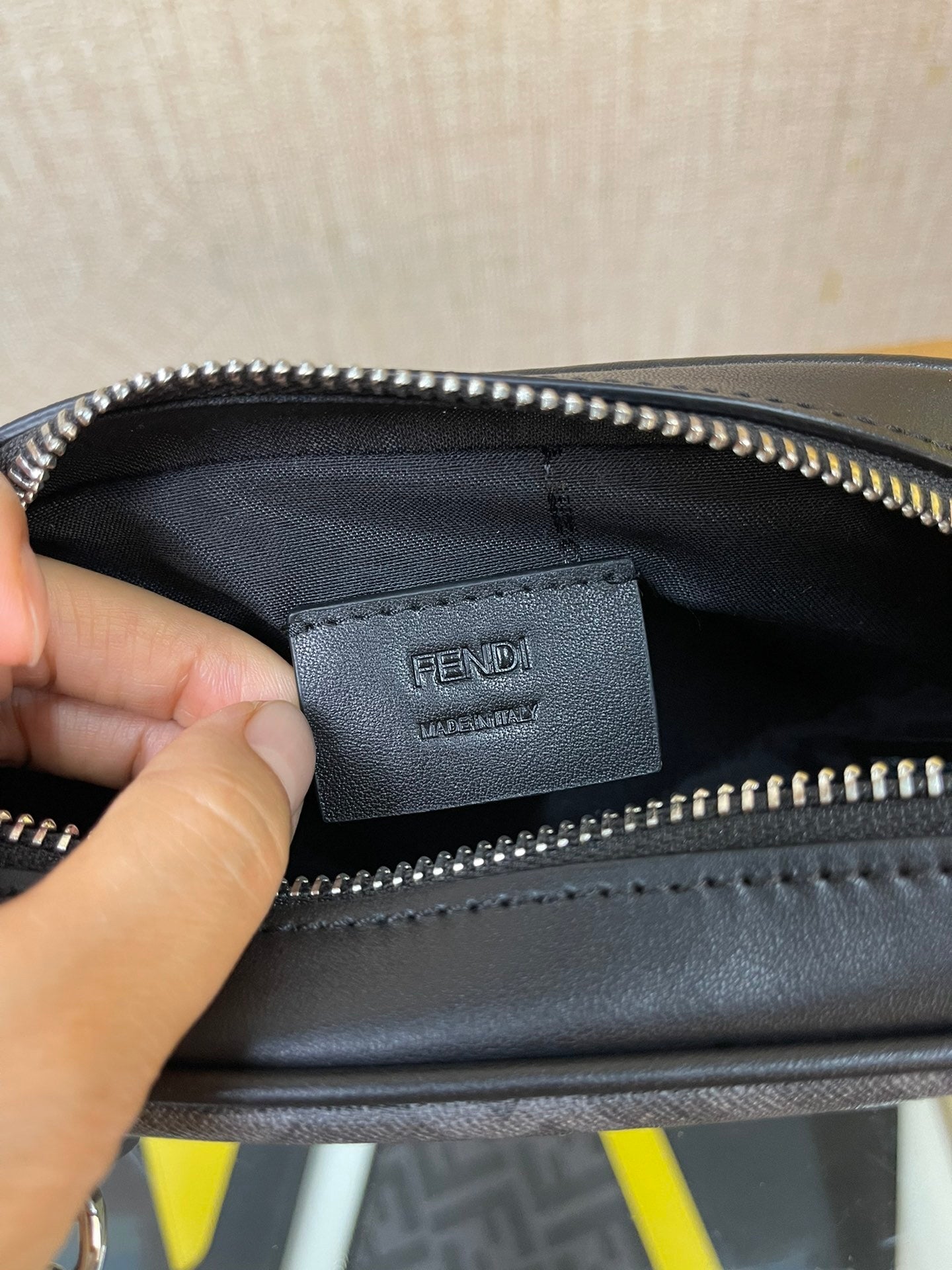 Trendy Fendi Belt Bag With Classic FF Pattern And Prominent Yellow Branding 7m285