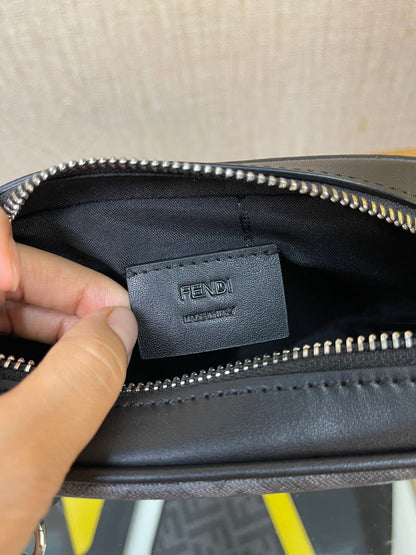 Trendy Fendi Belt Bag With Classic FF Pattern And Prominent Yellow Branding 7m285
