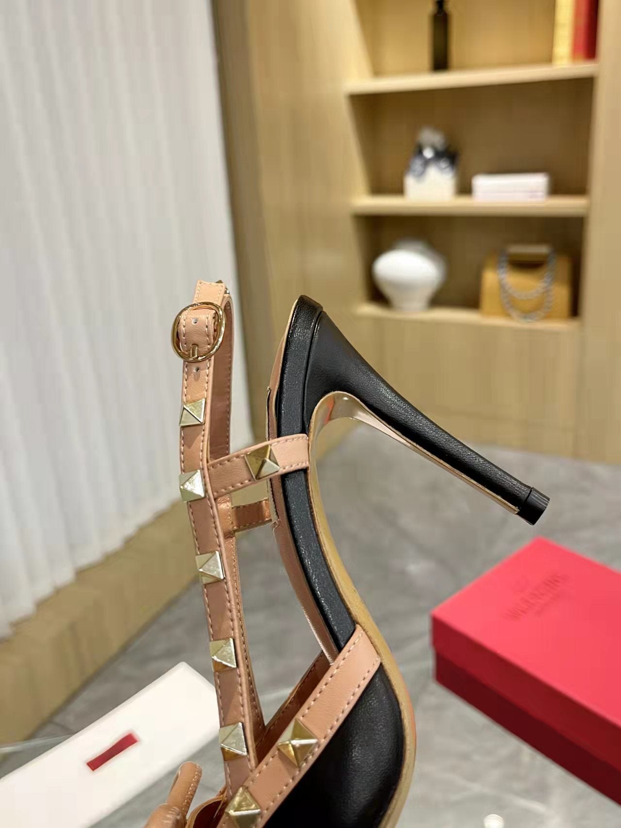 Valentino Women's Rockstud Bow Slingback Pumps Luxury Pointed Toe High Heels