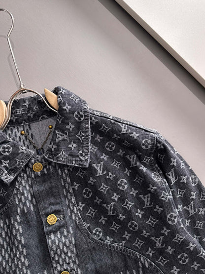 Louis Vuitton Monogram Denim Jacket with Panel Detailing