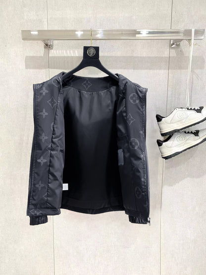 Louis Vuitton Monogram Print Hooded Windbreaker with Zip-Front